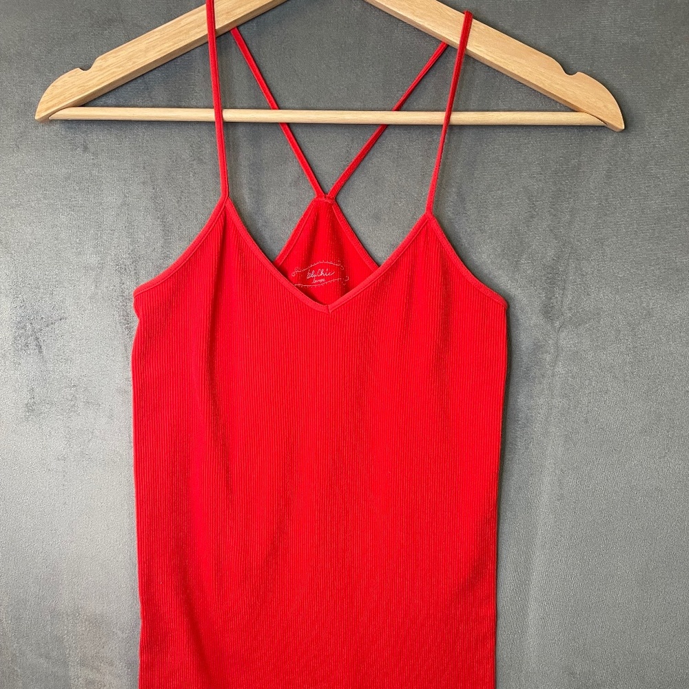 00s Charlotte Russe Red Ribbed Knit Tank
